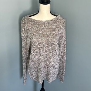 Lou & Grey For Loft Women’s Gray/Pink Pullover Crew Neck Sweater Sz M